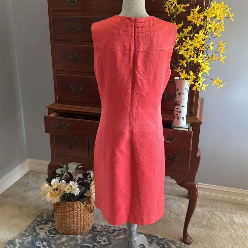 Tory Burch Coral Sleeveless Shift Dress Size 12 - Picture 9 of 13